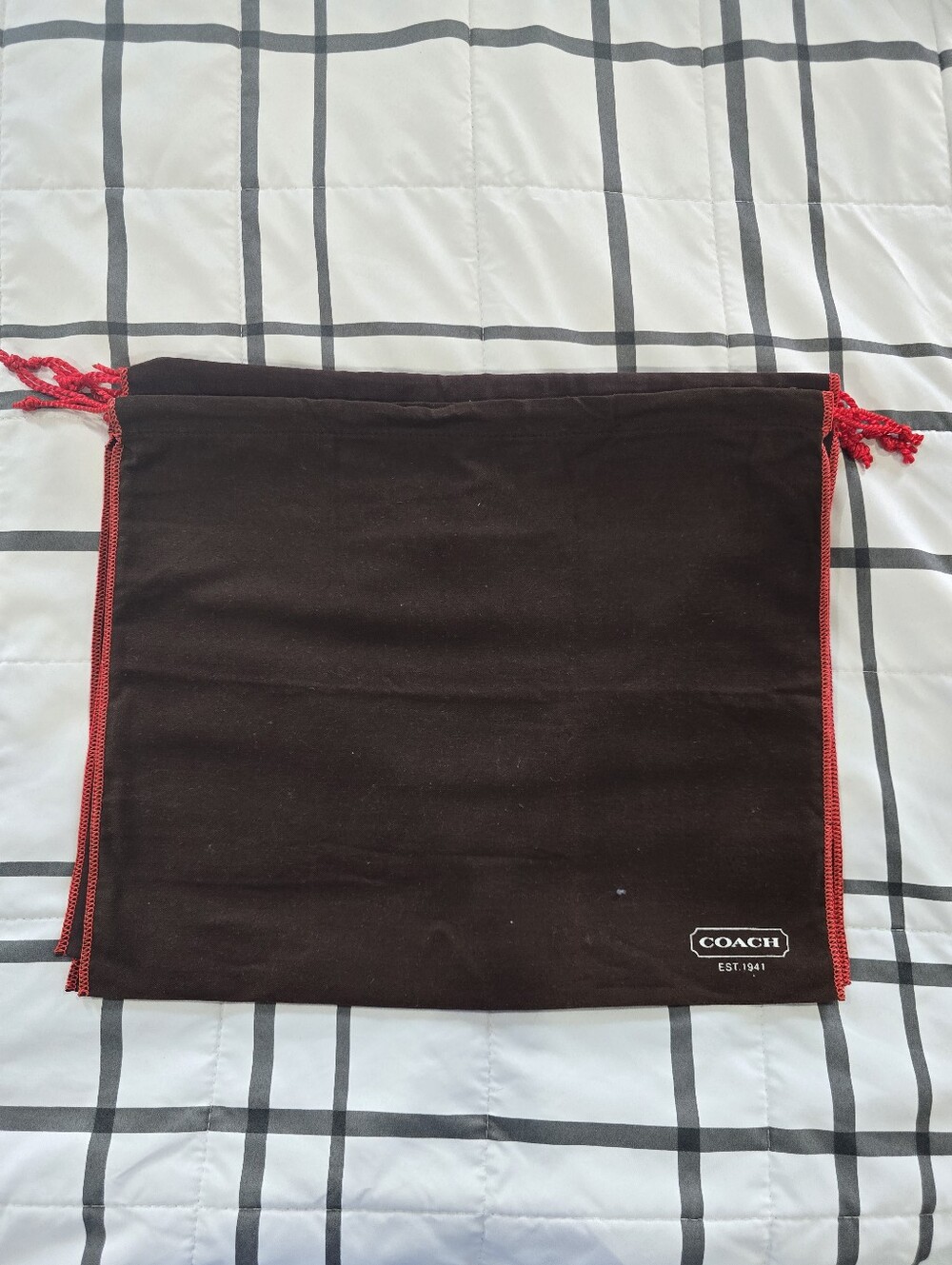 NEW COACH Set of 5 Brown Red Dust Bags 16.5 x 13.5 Handbag Storage - Picture 4 of 6